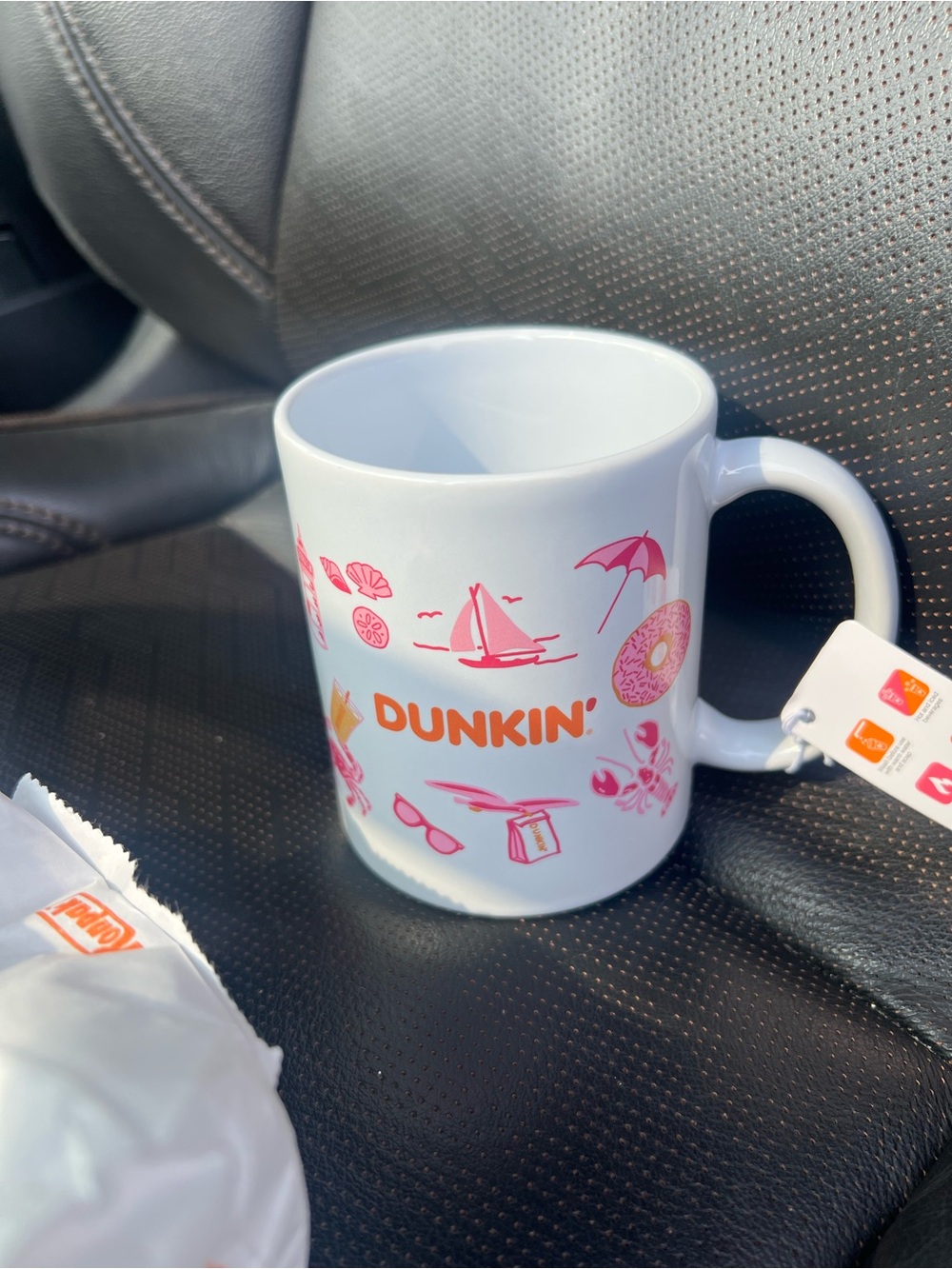 Dunkin Pink Beach-Themed Ceramic Mug